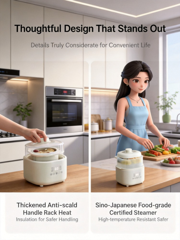 Baby Food Home - หม้อหุงข้าวไฟฟ้าขนาดเล็ก 220V, หม้อเสริมอาหารเด็ก, หม้อตุ๋นรังนก, หม้อสโลว์คุกเกอร์สำหรับใช้ในบ้าน