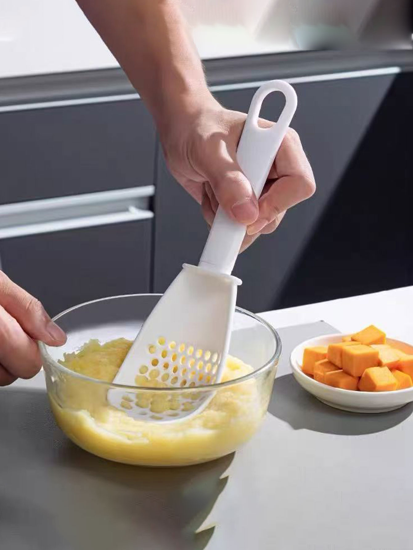 Baby Food Strainer - ช้อนทำอาหารอเนกประสงค์, เครื่องบดอาหารเด็กเกรดอาหาร, ช้อนบดขิงและกระเทียม, ที่กรองเกี๊ยว, 2 ชิ้น