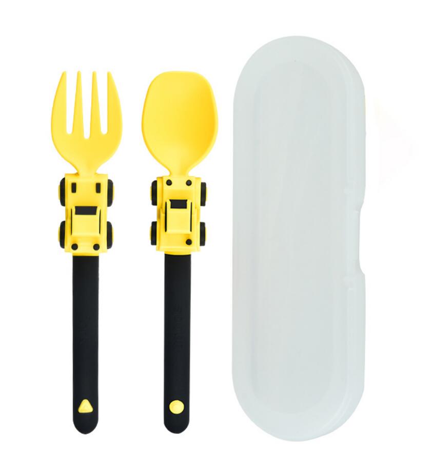 Self Feed Spoon - ช้อนส้อมและส้อมสำหรับเด็กช้อนส้อมสำหรับแข่งรูปการ์ตูน set sendok ส้อมสำหรับเด็ก