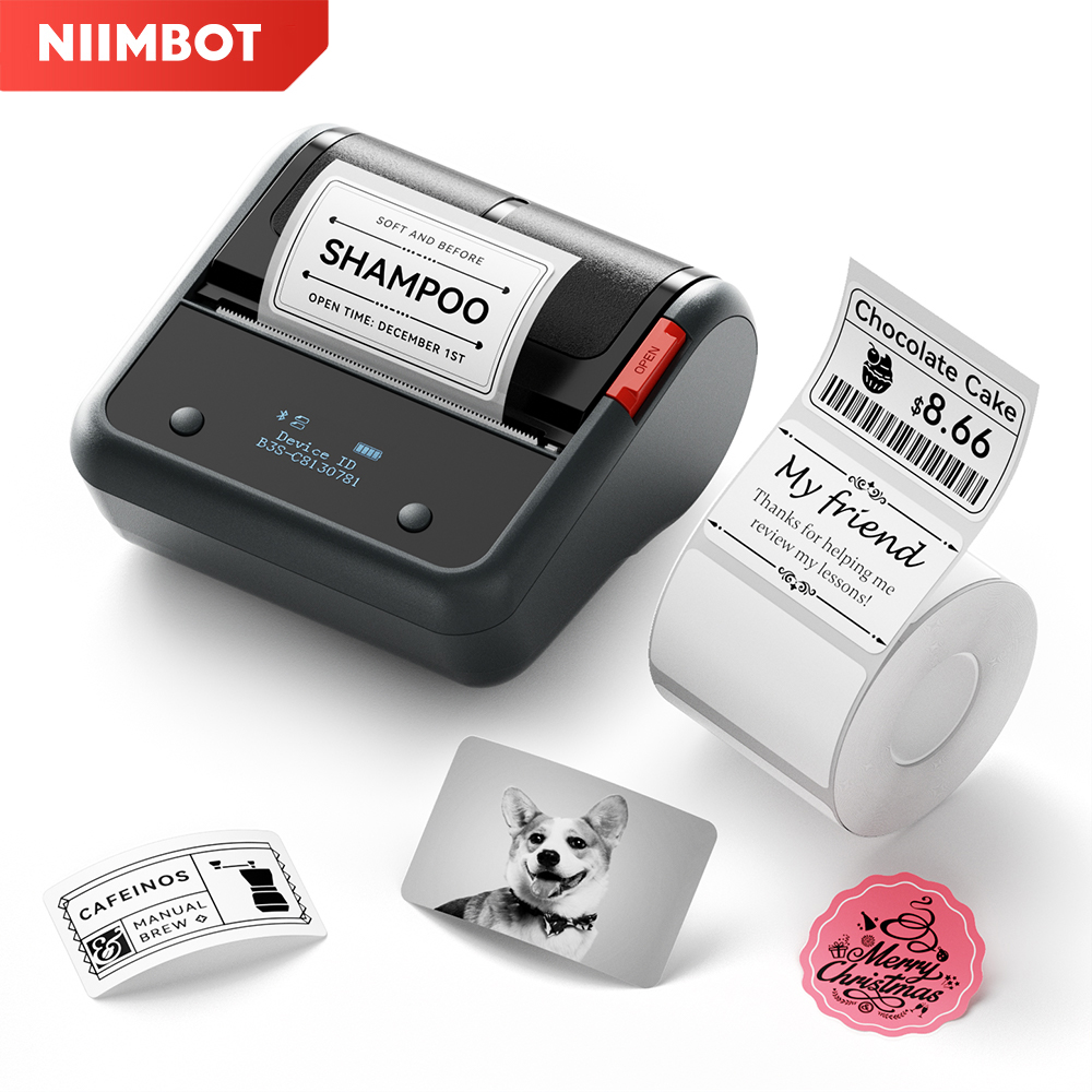 Baby Food Label - Niimbot B3S เครื่องพิมพ์ฉลากไร้สาย 3 นิ้วความร้อนธุรกิจเครื่องประดับ Barcode