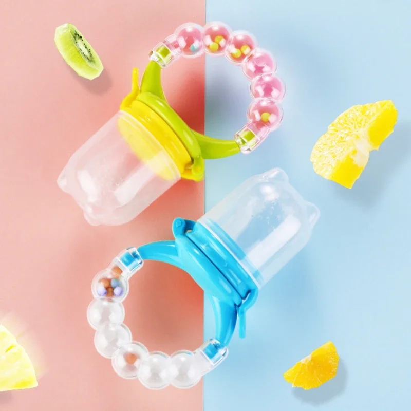Baby Food Bites - ช้อนป้อนอาหารเด็กพร้อมกระดิ่ง ที่บีบน้ำผลไม้ จุกนมหลอก ซิลิโคนกัดเล่น ผลไม้ ผัก