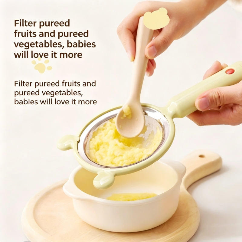 Baby Food Strainer - ตะแกรงกรองนมถั่วเหลือง สแตนเลส 304 ช้อนอาหารเสริมสำหรับเด็ก ช้อนเด็ก อุปกรณ์ทำอาหาร