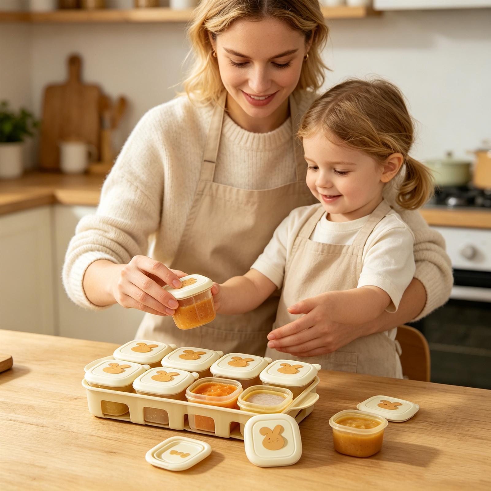 ถาดแช่อาหารทรงลูกบาศก์ ภาชนะใส - Baby Food Home บทวิจารณ์และราคา