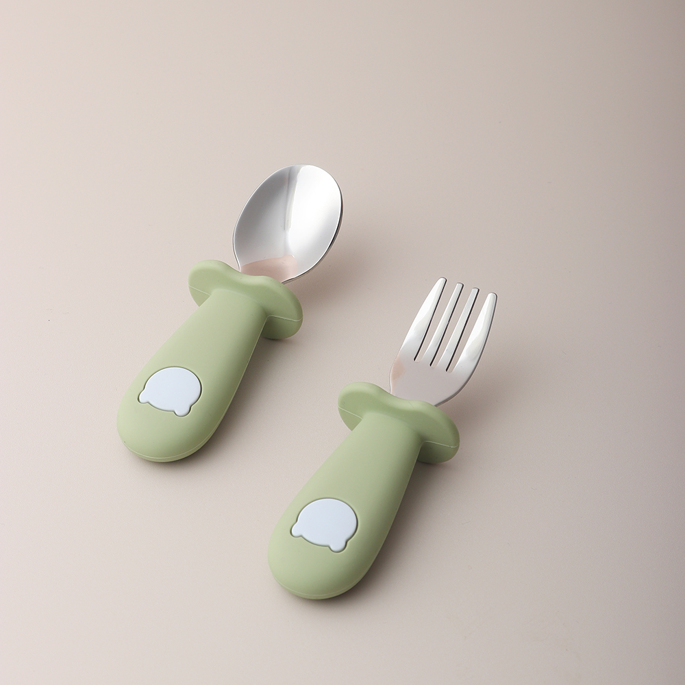 ช้อนและส้อมซิลิโคนรูปแพนด้าสำห - Baby Food Utensils บทวิจารณ์และราคา