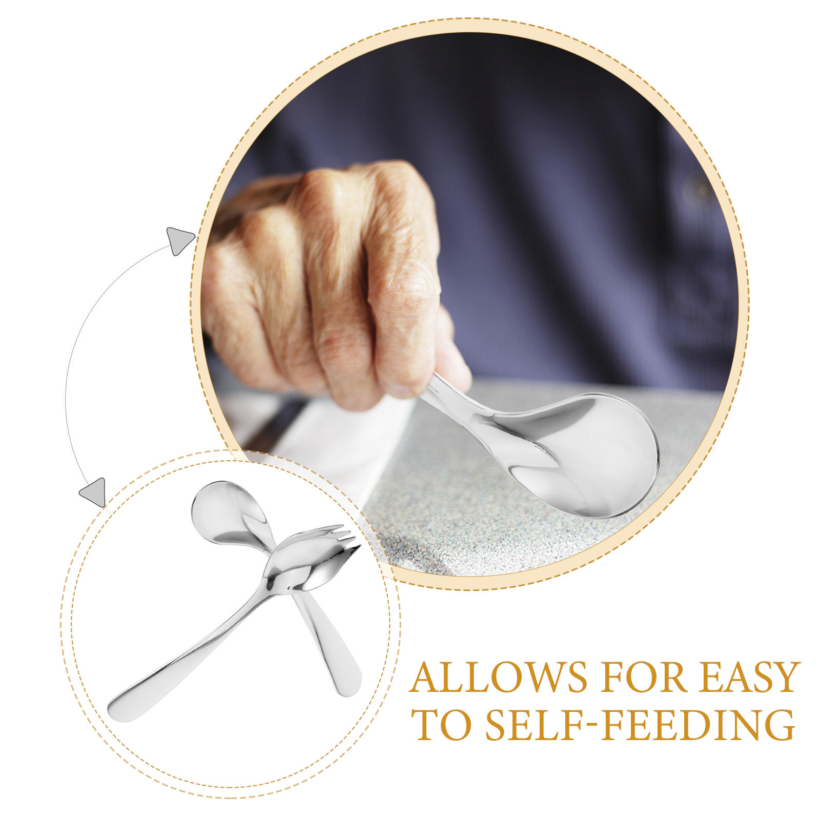 ชุดช้อนสแตนเลสแบบโค้งสำหรับป้อ - Self Feed Spoon บทวิจารณ์และราคา