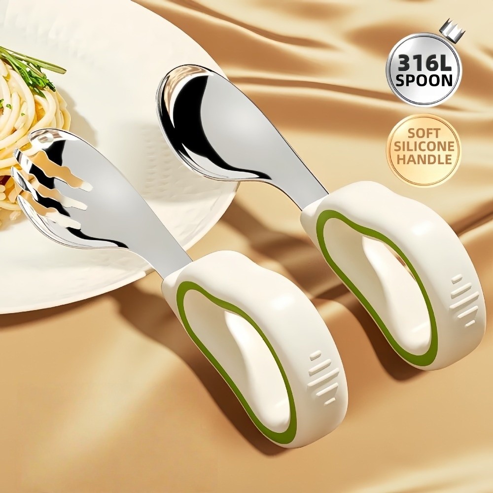 ชุดส้อมและช้อนซิลิโคนสำหรับเด็ - Self Feed Spoon บทวิจารณ์และราคา