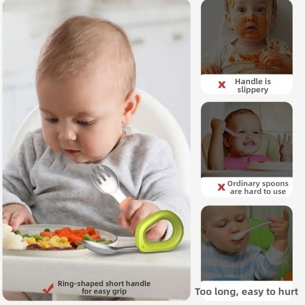 ชุดช้อนซิลิโคนสำหรับเด็ก ด้ามจ - Self Feed Spoon บทวิจารณ์และราคา