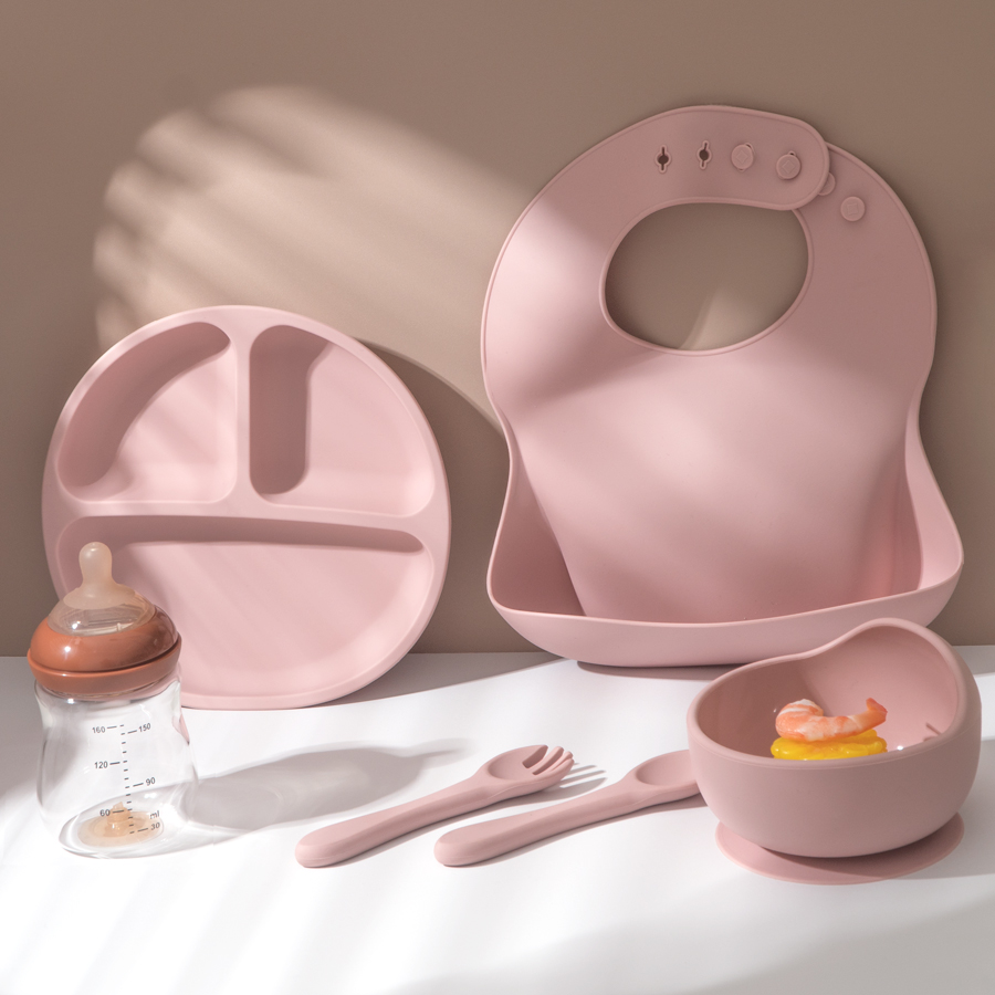 5 ชิ้นเด็กซิลิโคนชุดให้อาหารรอ - Baby Food Utensils บทวิจารณ์และราคา
