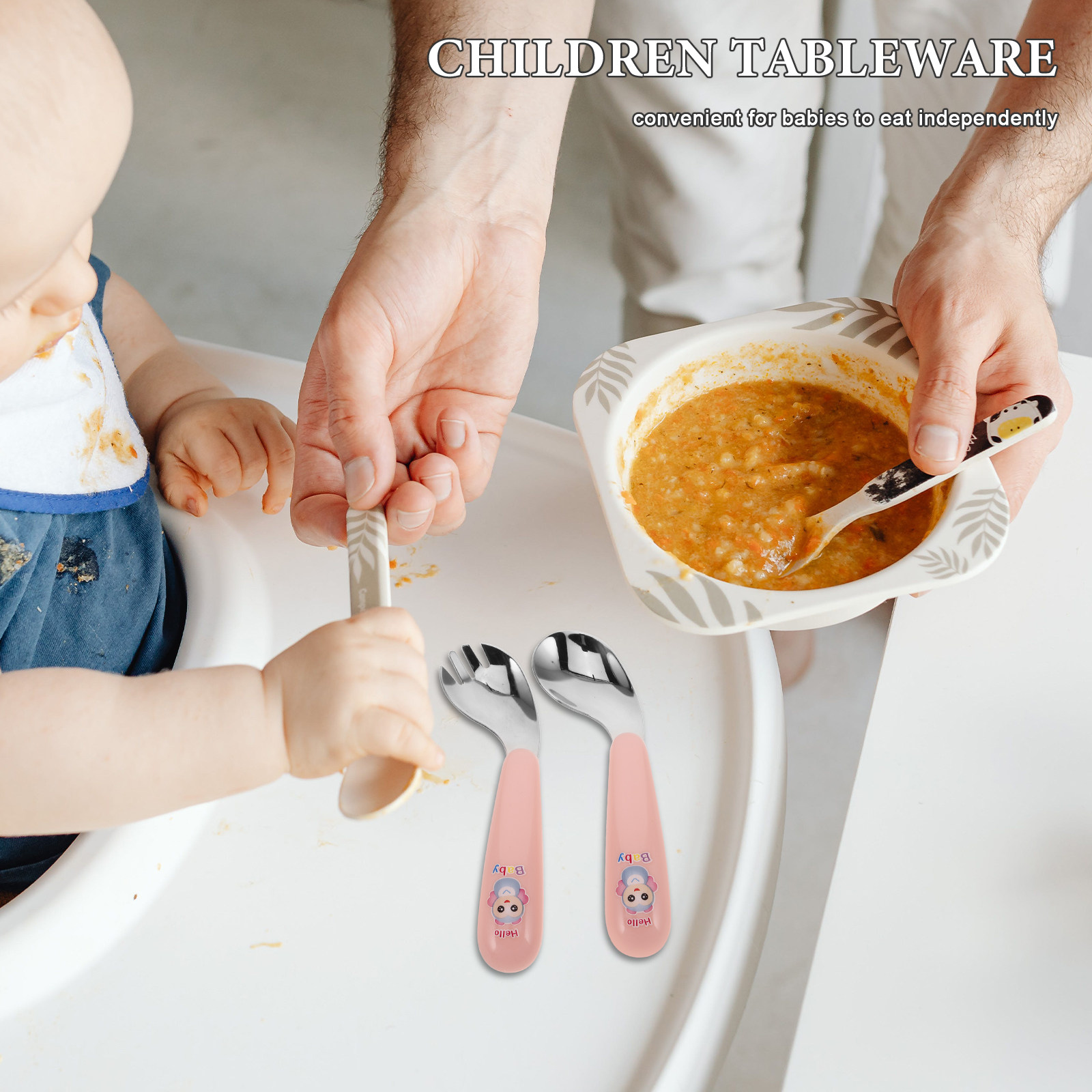 ชุดช้อนส้อมสำหรับเด็กเล็ก 1 คู - Self Feed Spoon บทวิจารณ์และราคา