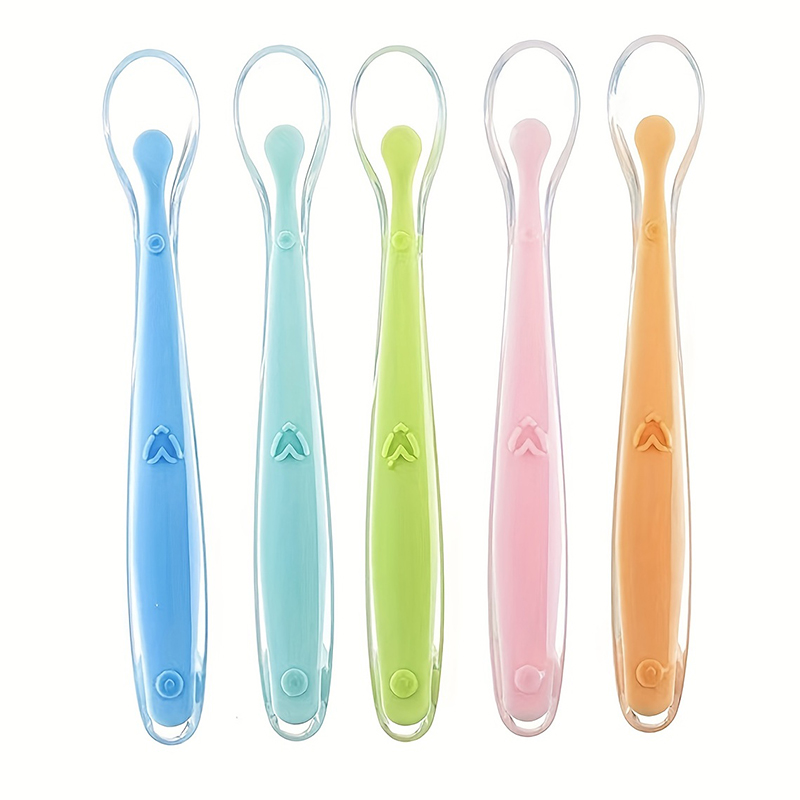 1/2 ชิ้น ช้อนซิลิโคนปลายอ่อนสำ - Baby Food Utensils บทวิจารณ์และราคา