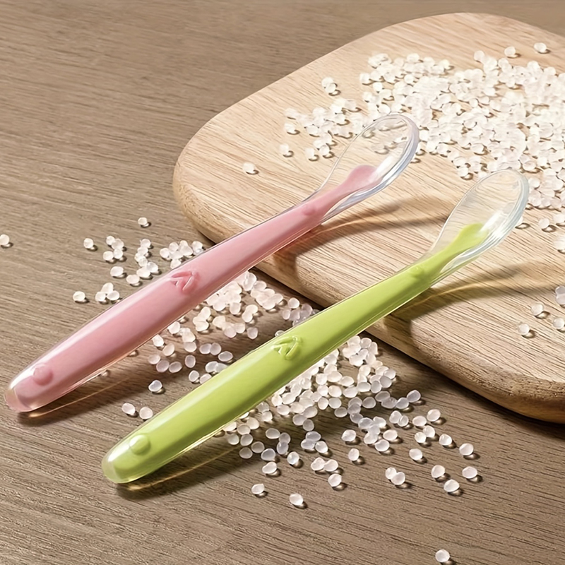 1/2 ชิ้น ช้อนซิลิโคนปลายอ่อนสำ - Baby Food Utensils บทวิจารณ์และราคา