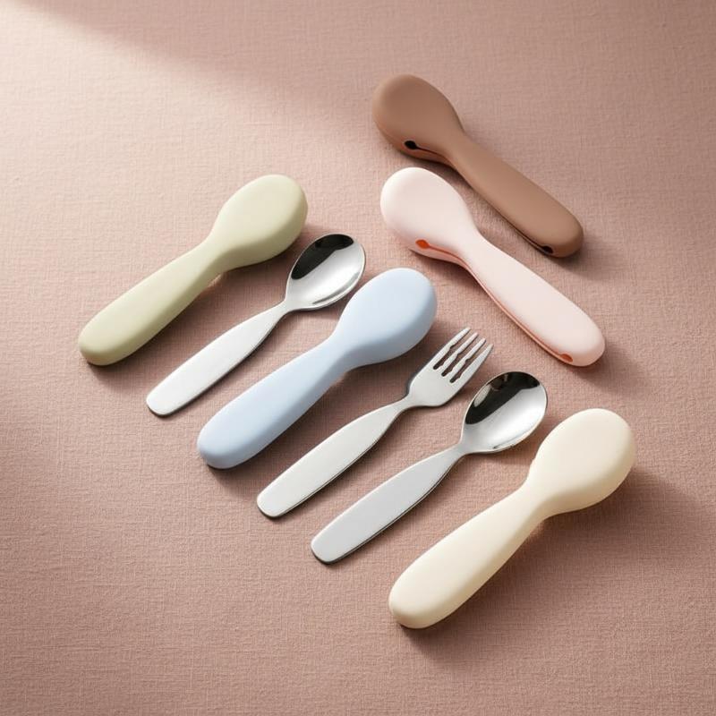 ชุดช้อนและส้อมสแตนเลสสำหรับเด็ - Self Feed Spoon บทวิจารณ์และราคา