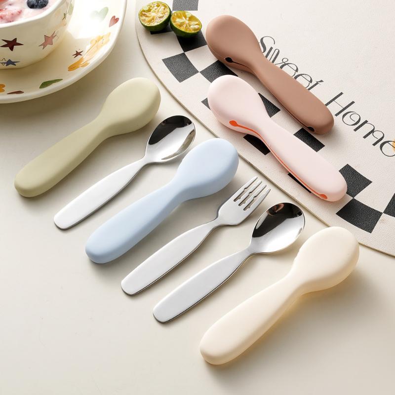 ชุดช้อนและส้อมสแตนเลสสำหรับเด็ - Self Feed Spoon บทวิจารณ์และราคา