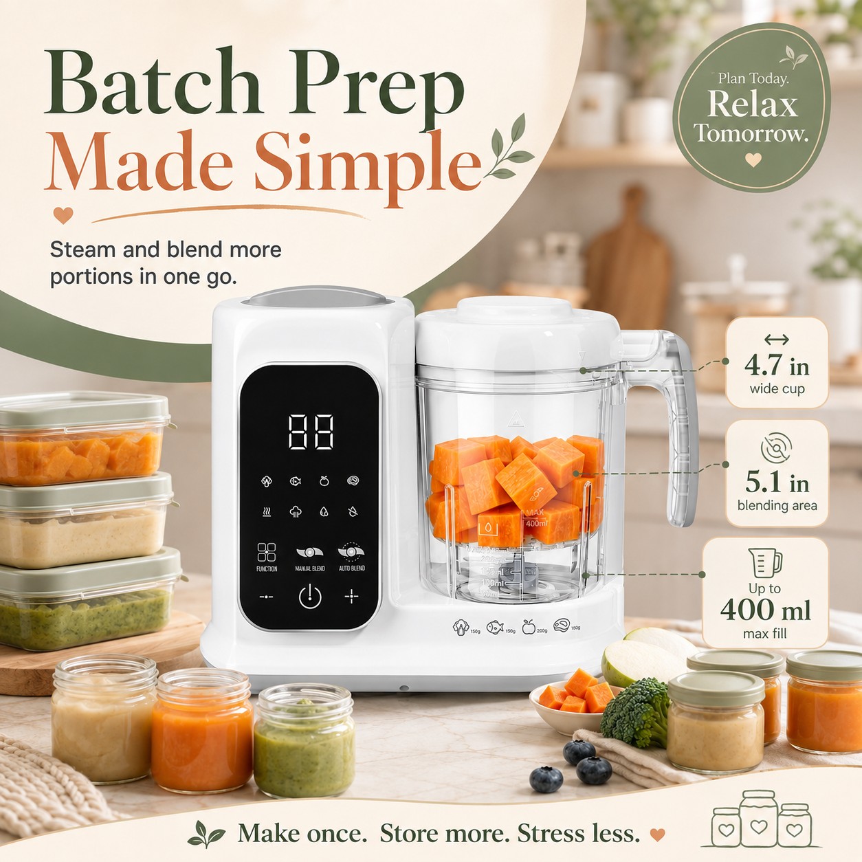 เครื่องทำอาหารสำหรับทารกในครัว - Baby Food Maker And Steamer บทวิจารณ์และราคา