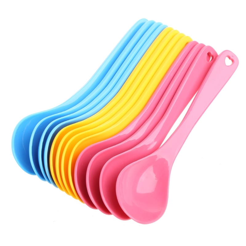 12Pcs เด็กช้อนพลาสติกปลอดภัยเด - Baby Food Utensils บทวิจารณ์และราคา