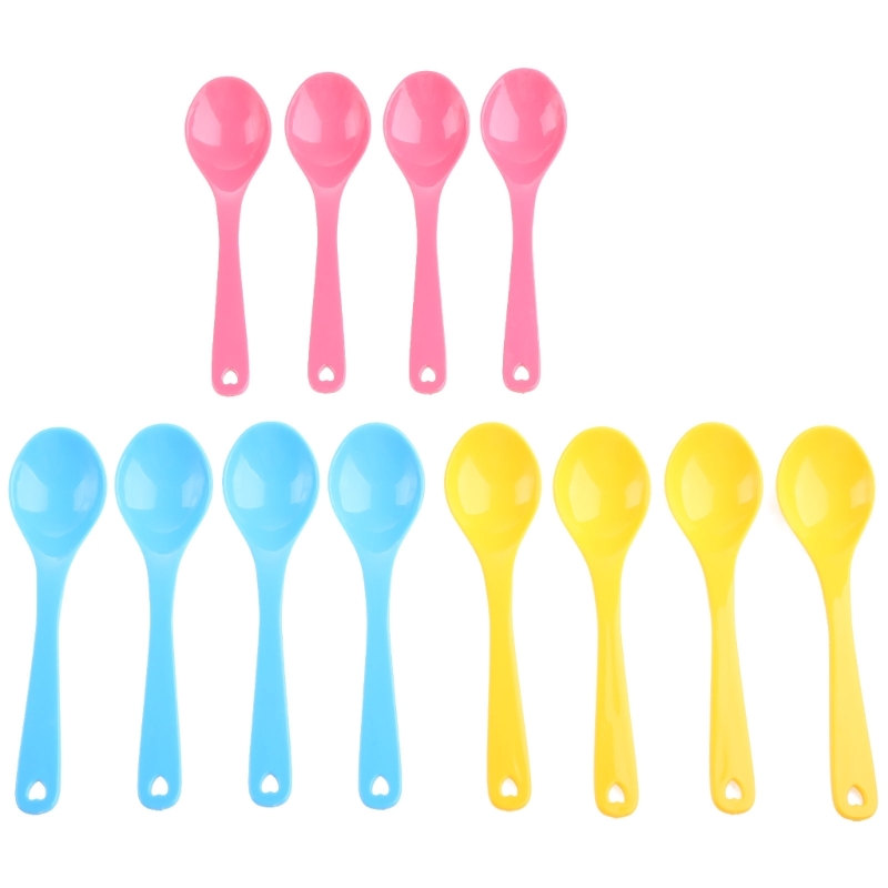 12Pcs เด็กช้อนพลาสติกปลอดภัยเด - Baby Food Utensils บทวิจารณ์และราคา