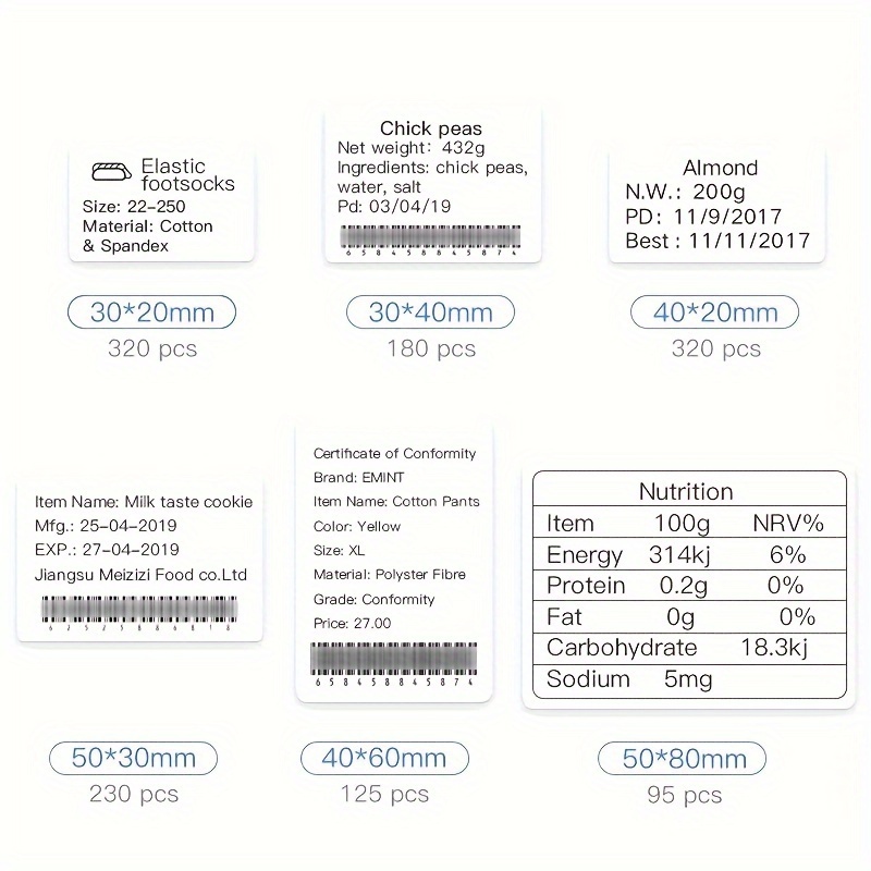 3/5/10 NiiMBOT สีขาวป้ายกระดาษ - Baby Food Label บทวิจารณ์และราคา
